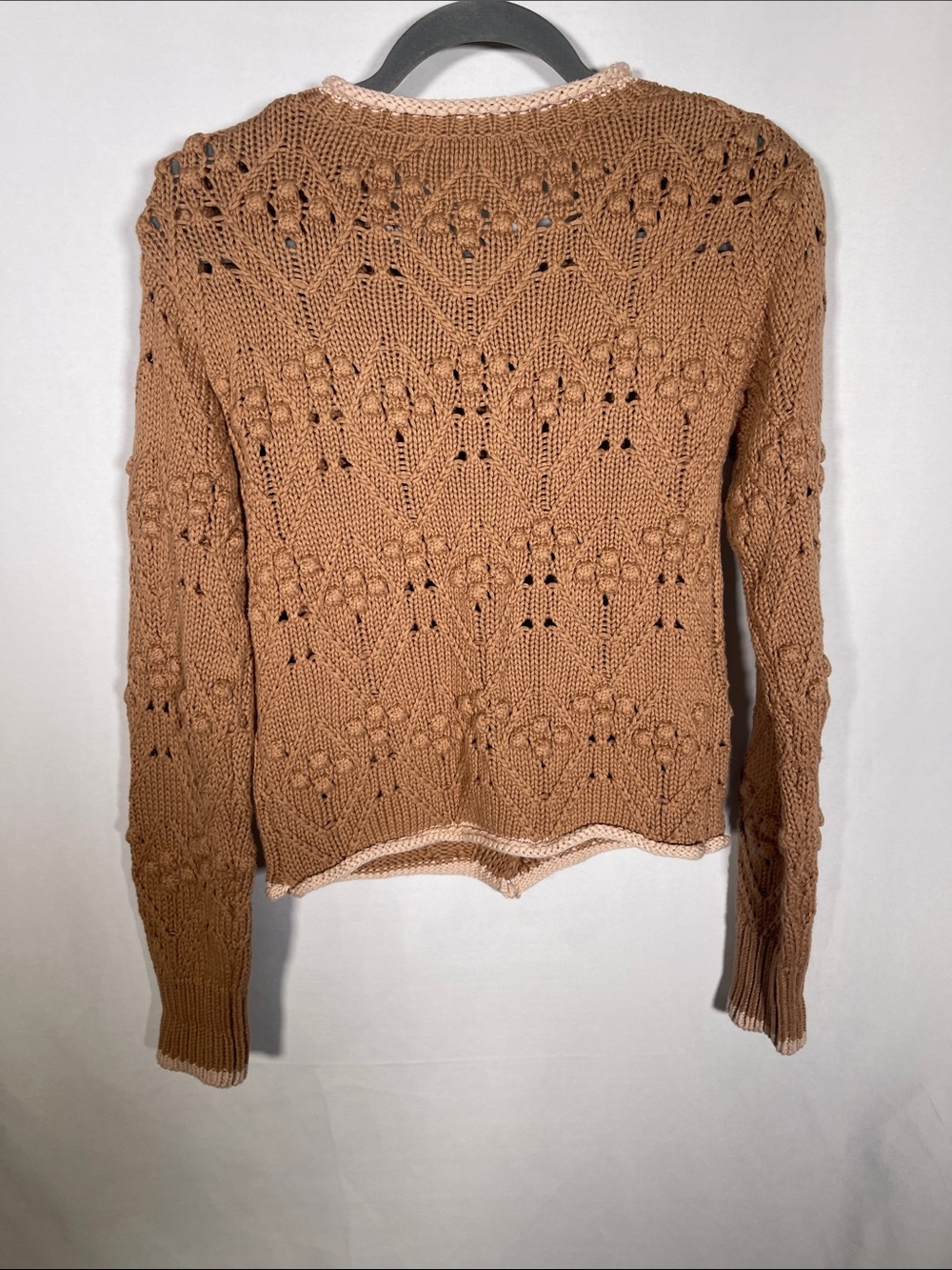 HEARTLOOM WOMENS COTTON KNIT EVIRA CARDIGAN SWEATER BROWN SMALL - Picture 6 of 6